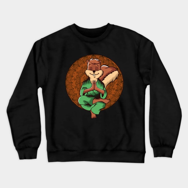 Squirrel Buddha Crewneck Sweatshirt by underheaven